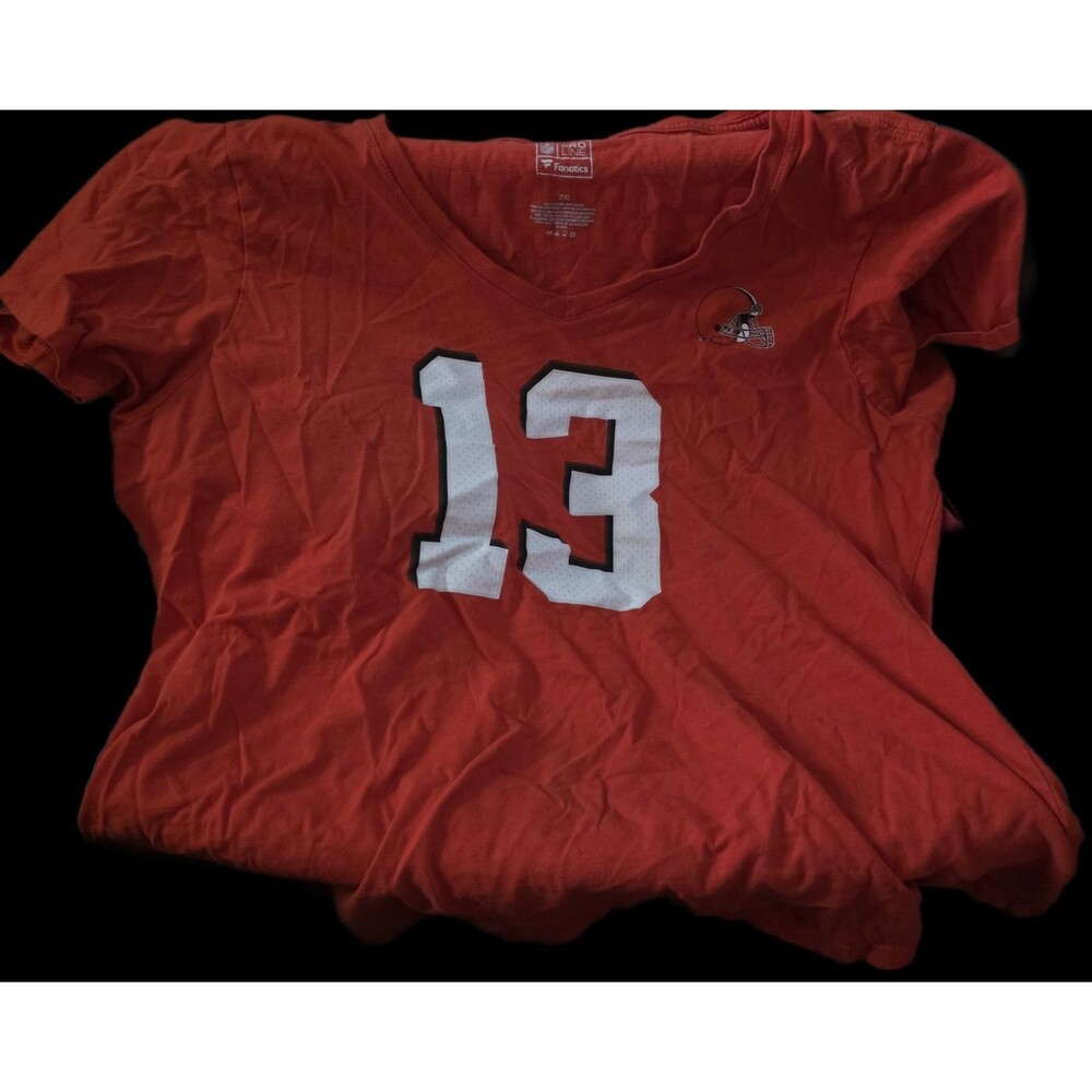 Women's Cut Cleveland Browns T-Shirt NFL Fanatics OBJ Odell Beackham Jr #13 2XL